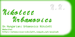 nikolett urbanovics business card
